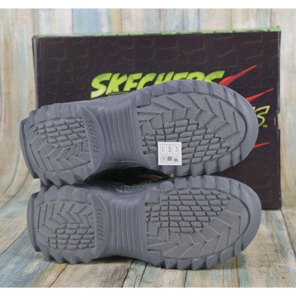Skechers Skech-O-Saurus Kids Size 5 Dino Chill Water Repellent Boots Black Lime - Picture 6 of 10